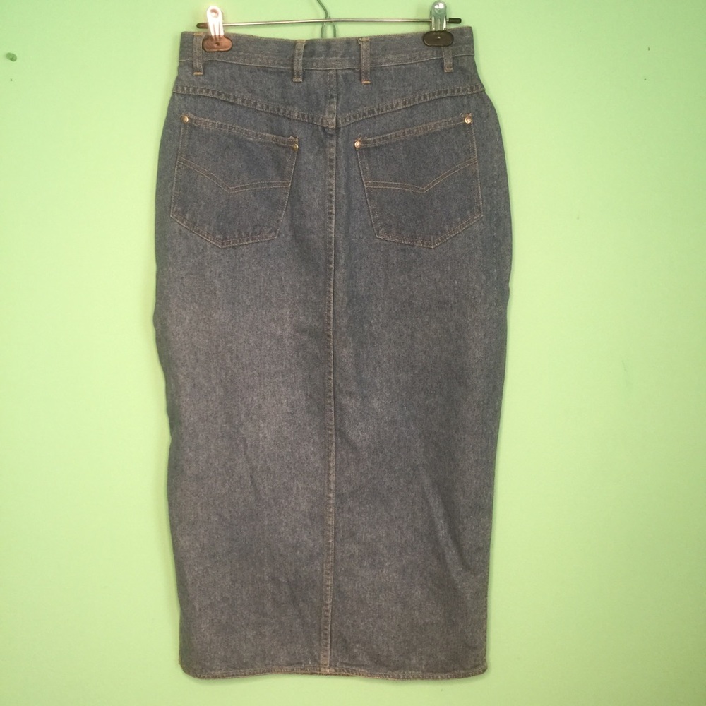 Baccini Long Skirt Size 13 / 14 Blue Jeans - Picture 6 of 11
